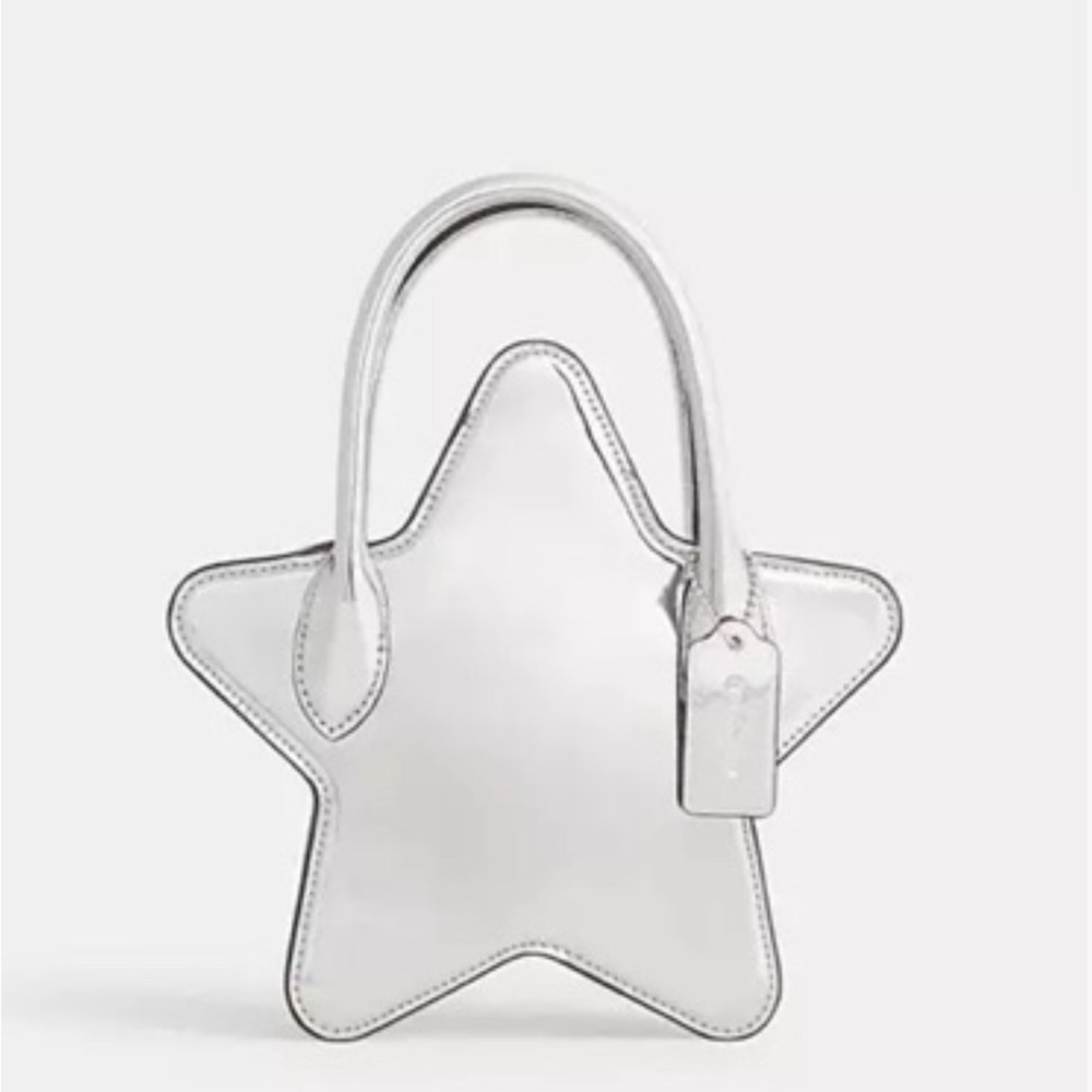 COACH Star Bag in Metallic Silver Mirror bag NWT